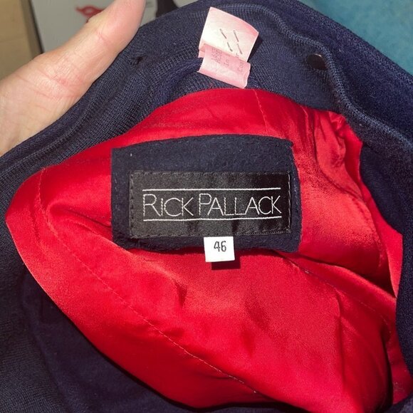 Rick Pallack Mens Field Jacket Size 46 Blue Wool Blend Button Front Closure - Picture 7 of 16